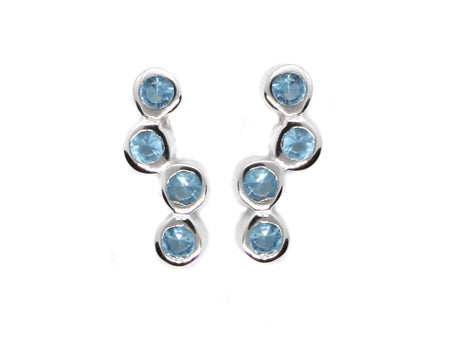 A Aquamarine & White Cubic Zirconia Earring.