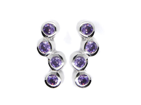 A Amethyst & White Cubic Zirconia Earring.