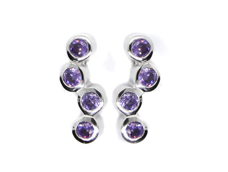 A Amethyst & White Cubic Zirconia Earring.