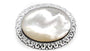 White Mother of Pearl Stone Silver Brooche