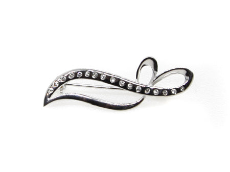 Simply Silver & White Cubic Zirconia Brooch