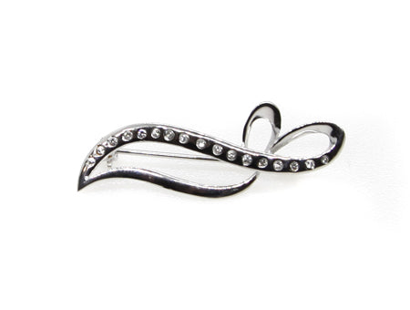 Simply Silver & White Cubic Zirconia Brooch