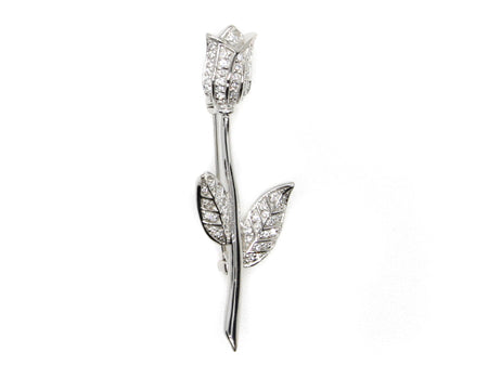 Simply Silver & White Cubic Zirconia Brooch