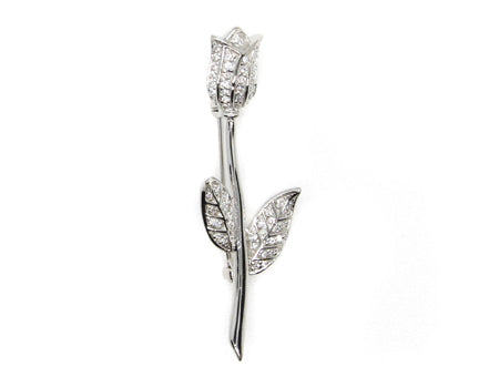 Simply Silver & White Cubic Zirconia Brooch