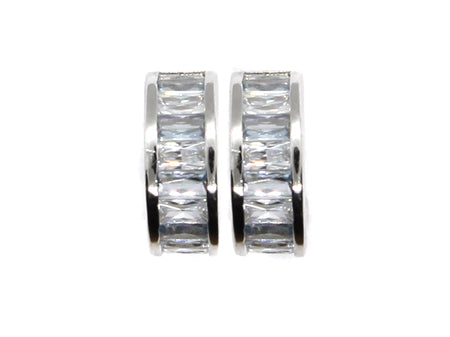 A White Cubic Zirconia Hoop Earring.