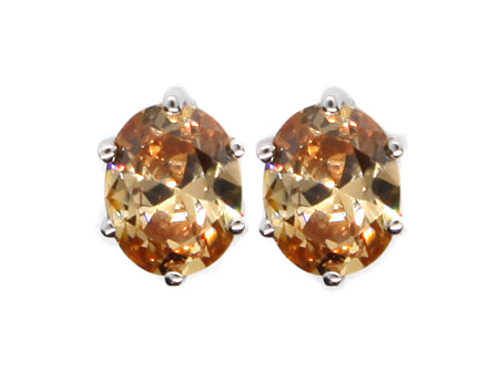 Champagne Cubic Zirconia Silver Earring.