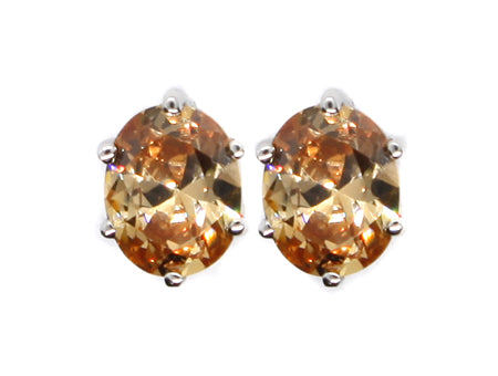 Champagne Cubic Zirconia Silver Earring.