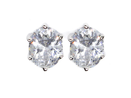 White Cubic Zirconia Silver Earring.