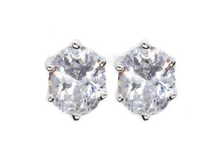 White Cubic Zirconia Silver Earring.