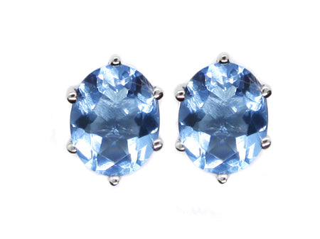 Aquamarine Cubic Zirconia Silver Earring.