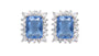 An Aquamarine & White Cubic Zirconia Earring.