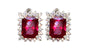 A Ruby & White Cubic Zirconia Earring.