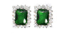 A Emerald & White Cubic Zirconia Earring.