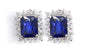 A Sapphire & White Cubic Zirconia Earring.