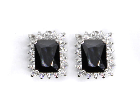A Black & White Cubic Zirconia Earring.