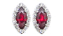 A Ruby & White Cubic Zirconia Earring.