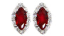 A Garnet & White Cubic Zirconia Earring.