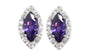 An Amethyst & White Cubic Zirconia Earring.