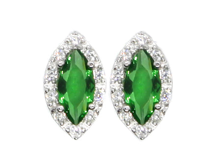A Emerald & White Cubic Zirconia Earring.