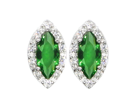 A Emerald & White Cubic Zirconia Earring.