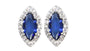 A Sapphire & White Cubic Zirconia Earring.