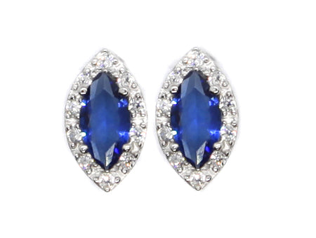 A Sapphire & White Cubic Zirconia Earring.