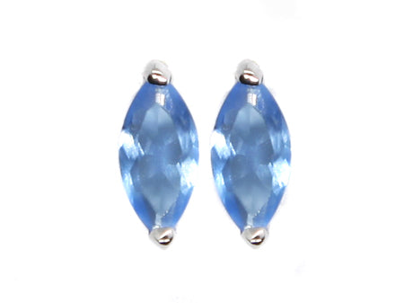 An Aquamarine Cubic Zirconia Earring.