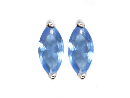 An Aquamarine Cubic Zirconia Earring.