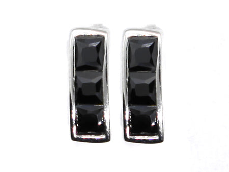 A Black  Cubic Zirconia Earring.
