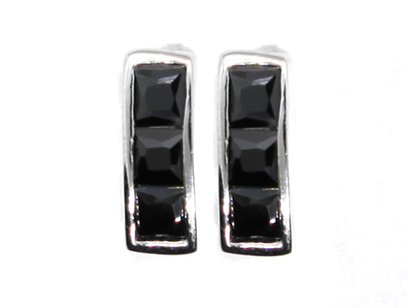 A Black  Cubic Zirconia Earring.