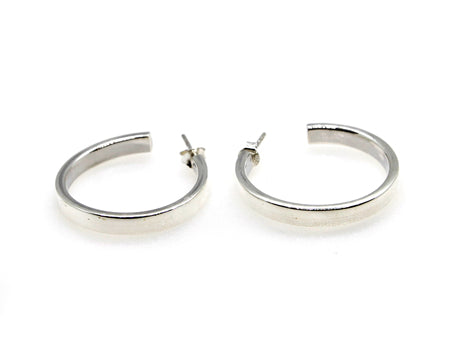 A Silver Half Hoop Stud Earring