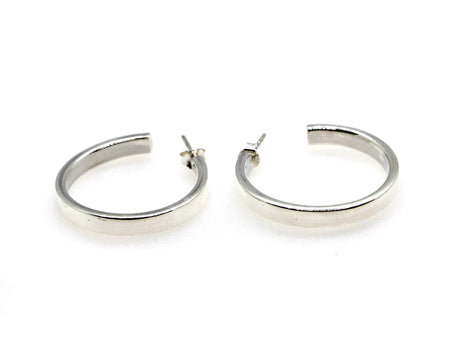 A Silver Half Hoop Stud Earring