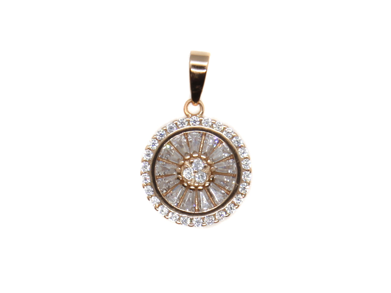 A Silver with Rose Gold Plate Pendant.