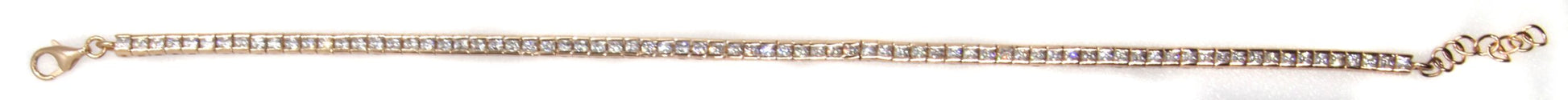 New Rose Gold & Cubic Zirconia 2 x 2 Stone Necklace