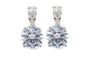 White Cubic Zirconia Silver Earring.
