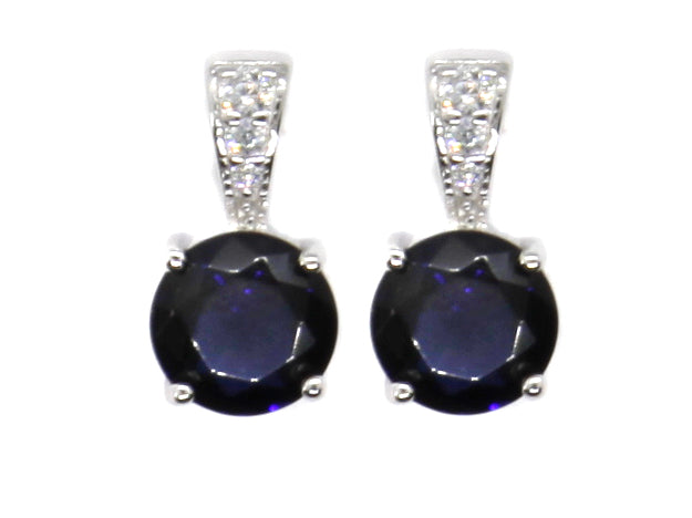 Sapphire Cubic Zirconia Silver Earring.