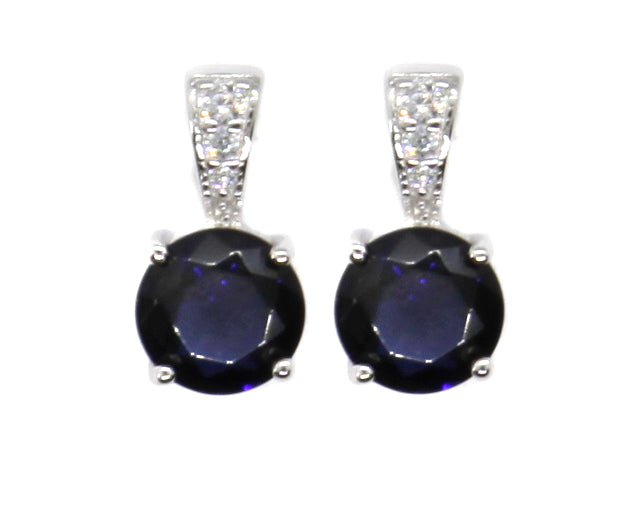 Sapphire Cubic Zirconia Silver Earring.