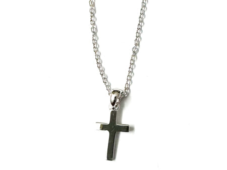 Silver Plain Cross Pendant and Chain