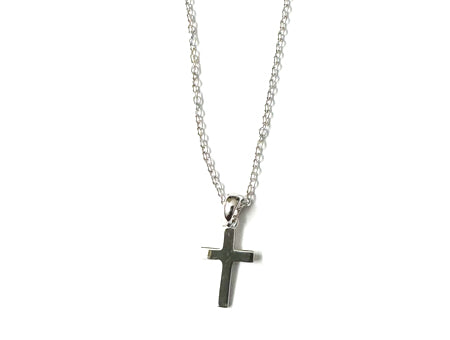 Silver Plain Cross pendant and chain