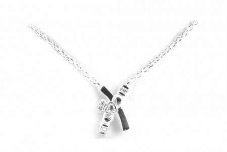 Claddagh Necklace with White Cubic Zircona Stone
