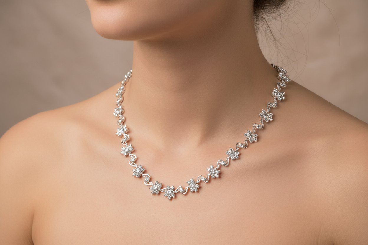 White Cubic Zirconia Necklace