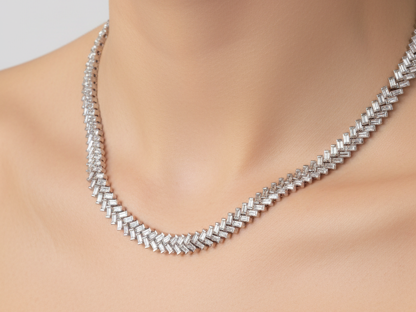 White Cubic Zirconia Necklace