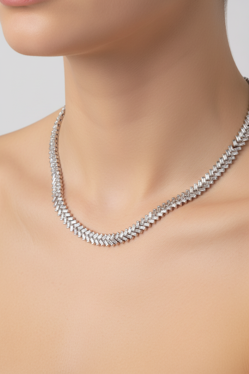 White Cubic Zirconia Necklace
