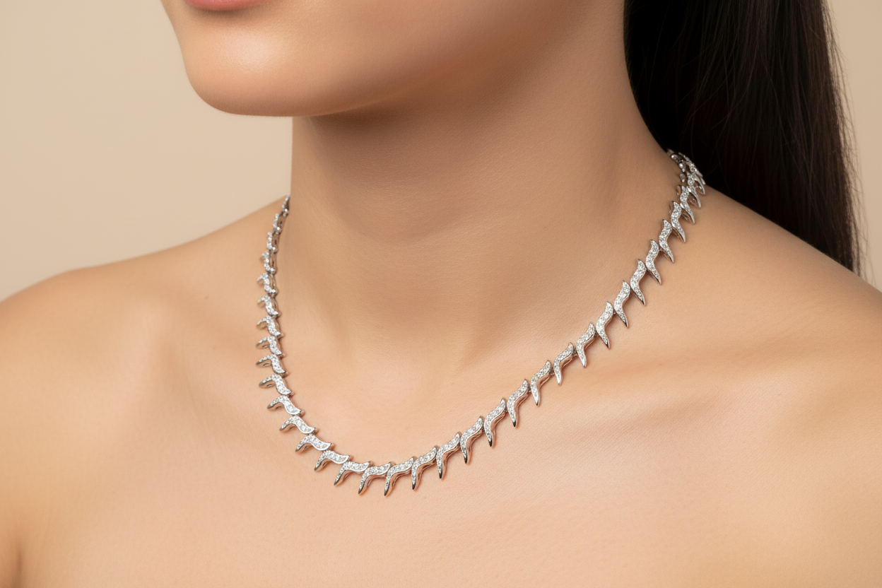 White Cubic Zirconia Necklace