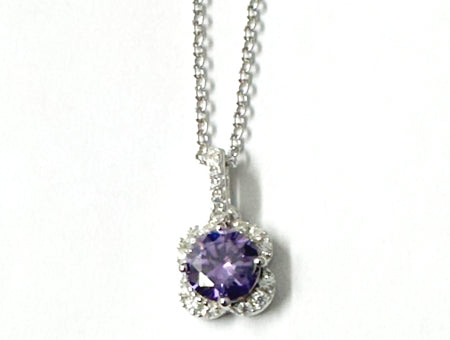Amethyst Cubic Zirconia Necklace