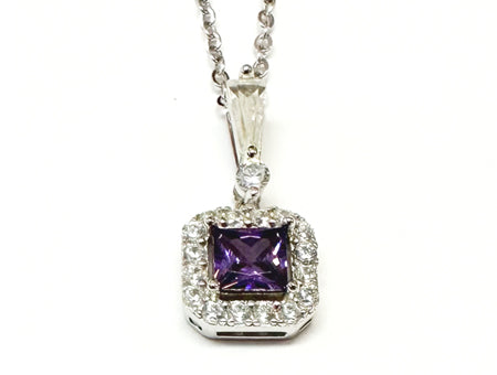 Amethyst & White Cubic Zirconia Earring