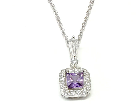 Amethyst & White Cubic Zirconia Earring
