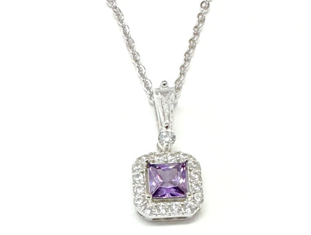 Amethyst & White Cubic Zirconia Earring