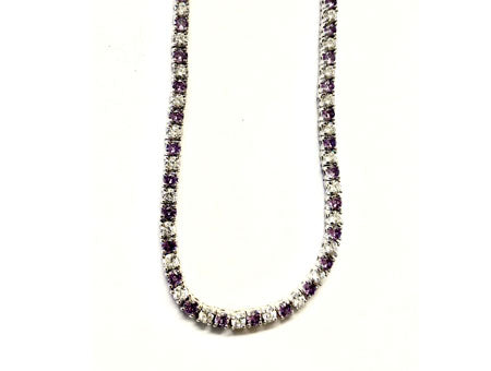 Amethyst Cubic Zirconia Claw Set Tennis Bracelet