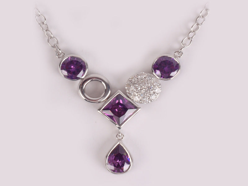Amethyst Cubic Zirconia Necklace